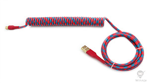 Coiled Miami Cotton Candy Paracord Sleeve Cable